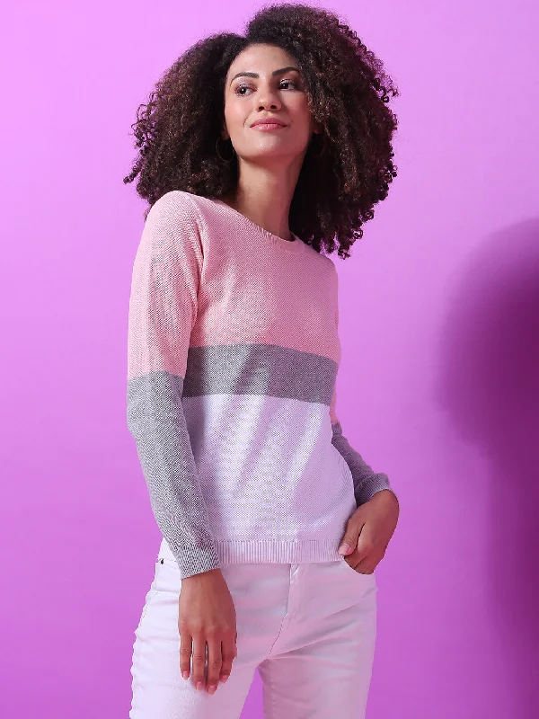 Campus Sutra Women Colorblock Stylish Casual Sweaters