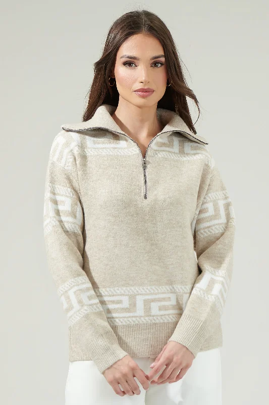 Georgina Zip-Up Mock Neck Sweater