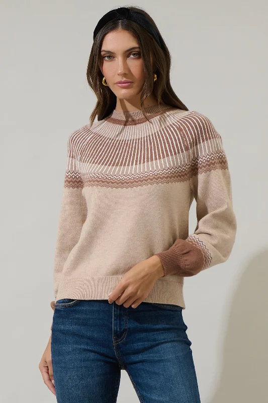 Lacey Way Round Neck Fair-Isle Sweater