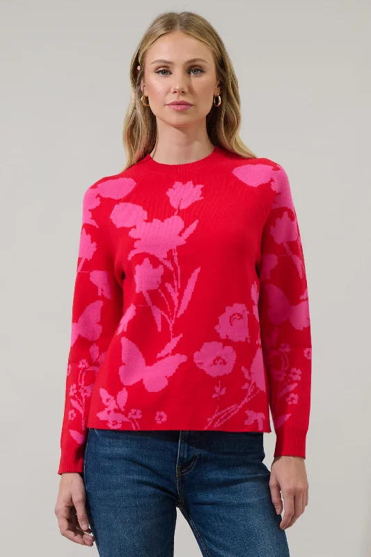 Patsy Floral Raglan Sleeve Sweater