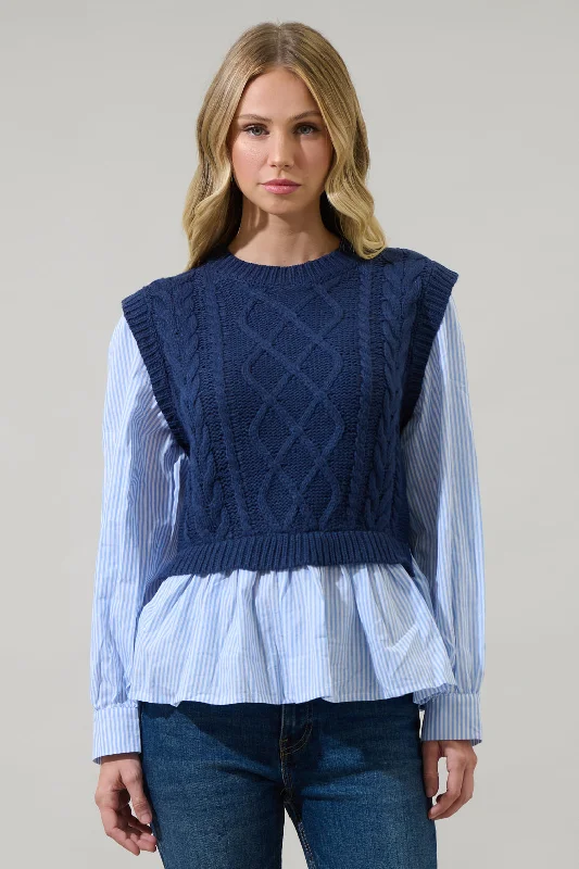 Venus Javelina Cable Knit Sweater Vest Top