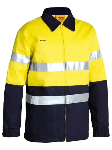 Bisley Hi Vis 2 Tone Taped Cotton Drill Jacket BK6710T