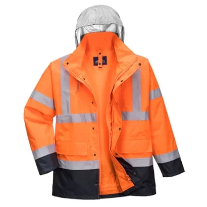 Hi Vis 4 in 1 Waterproof Reversible Contrast Jacket  Portwest - S471