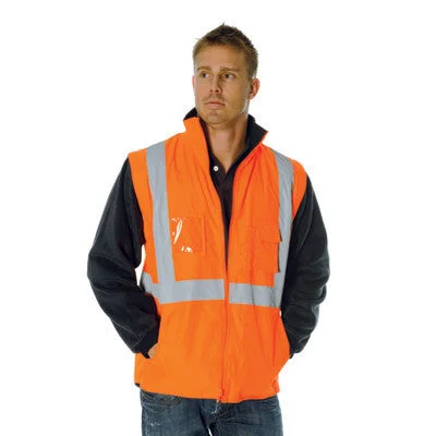 DNC Hi Vis Cross Back D/N "4 in 1" Zip Off Sleeve Reversible Vest (3994)