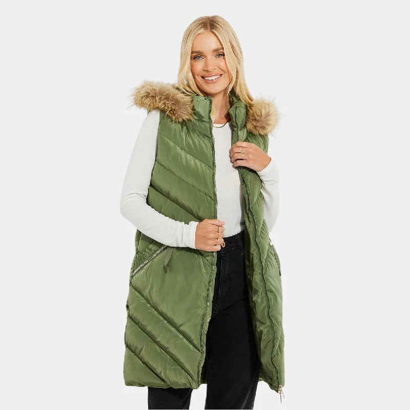 Ladies Fur Trim Gilet