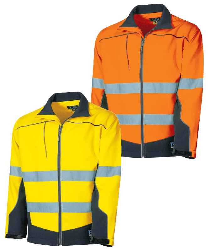 Tru Workwear Hi Vis 2 Tone Soft Shell Jacket c/w Reflective Tape TJ2960T1