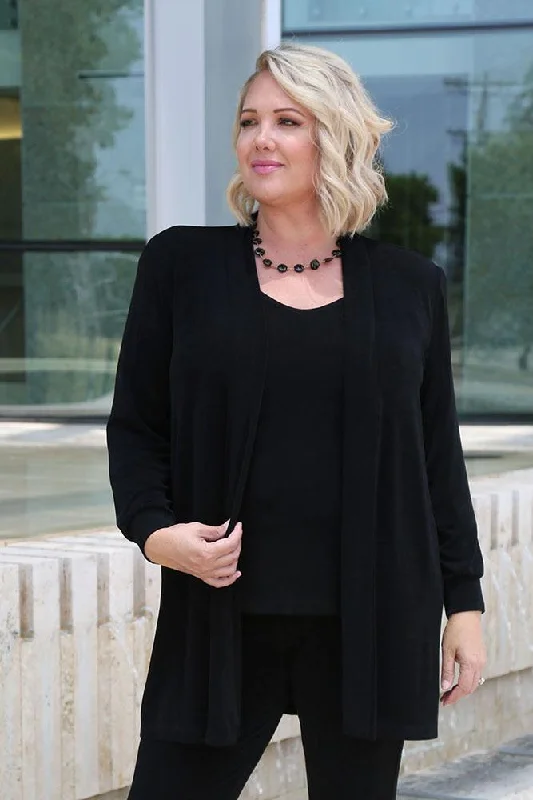 Vikki Vi Classic Black Long Kimono Jacket