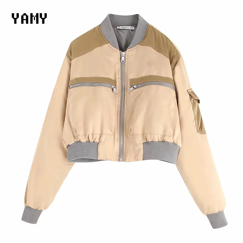 Womens Winter vintage Bomber Jacket zora vicky loose satin Baseball Jacket za Coat Streetwear casual Outwear chaqueta mujer 2019