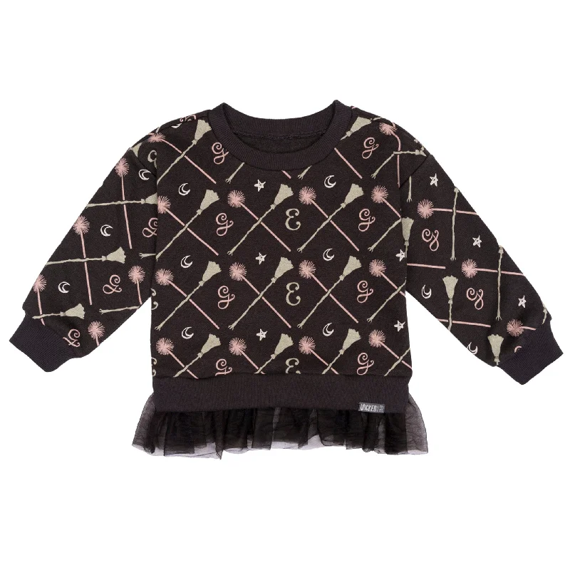 Infant & Toddler Girls Black Wand & Broom Wicked Sweatshirt