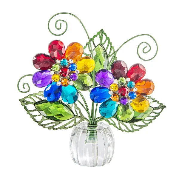 Acrylic Rainbow Daisy Posy Pot Placecard Note Holder