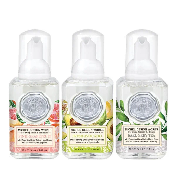 Michel Design Works Mini Foaming Hand Soap Set: Pink Grapefruit, Fresh Avocado, Earl Grey Tea