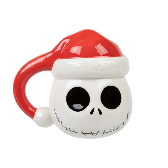 Disney The Night Before Christmas Jack Skellington with Santa Hat 16 oz. Sculpted Ceramic Mug