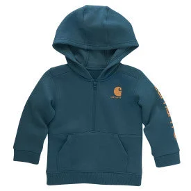 Infant Toddler Girls Long Sleeve Half Zip Sweatshirt - Shaded Spruce