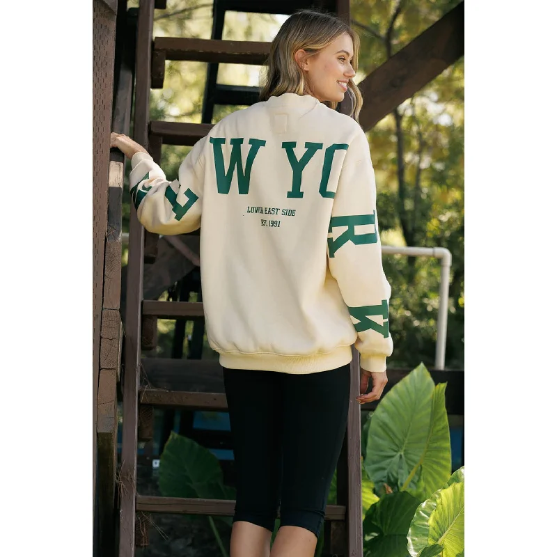 New York Back Letter Graphic Sweatshirt - Apricot