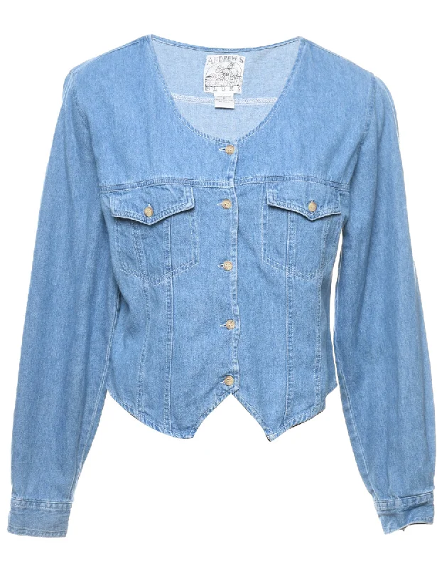 Light Wash Denim Blouse - M