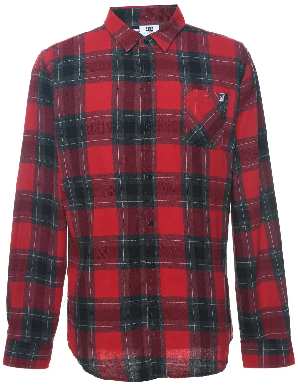 Long Sleeved Checked Shirt - L