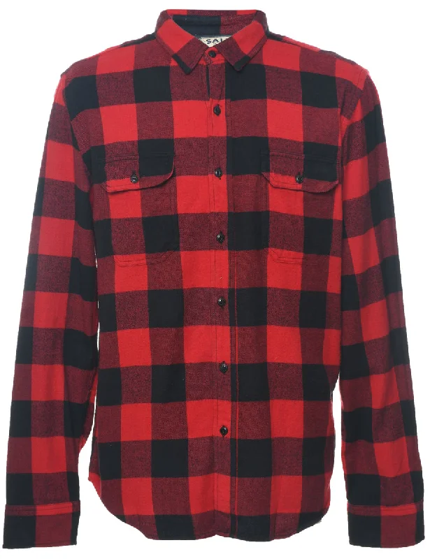 Long Sleeved Checked Shirt - M