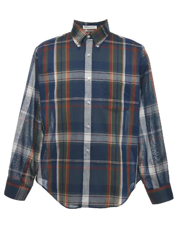 Long Sleeved Checked Shirt - XL