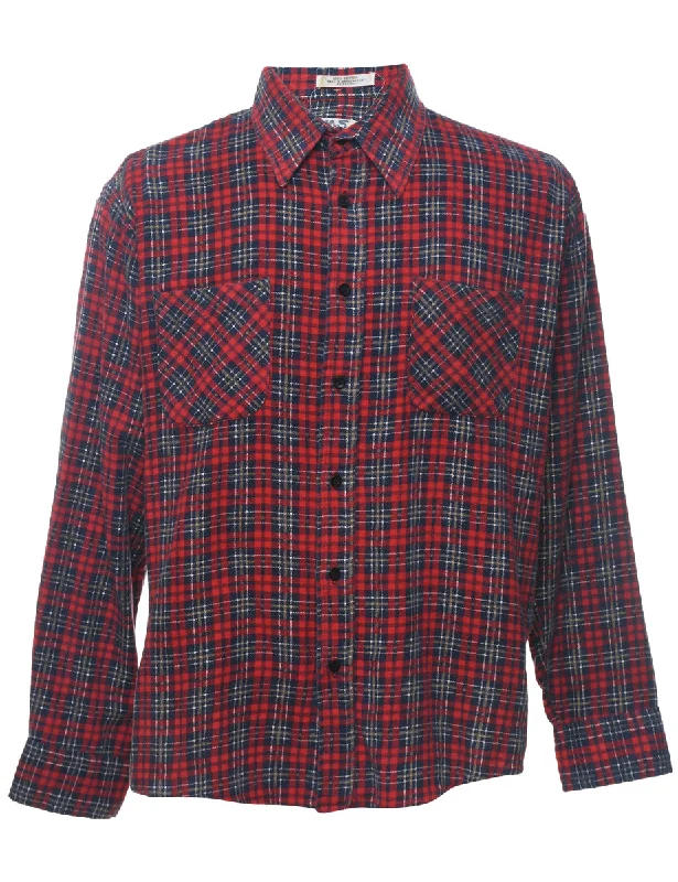 Long Sleeved Checked Shirt - XL