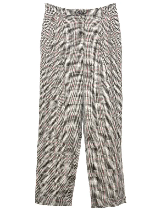 Lord and Taylor Grey Dogtooth Check Trousers - W29 L29