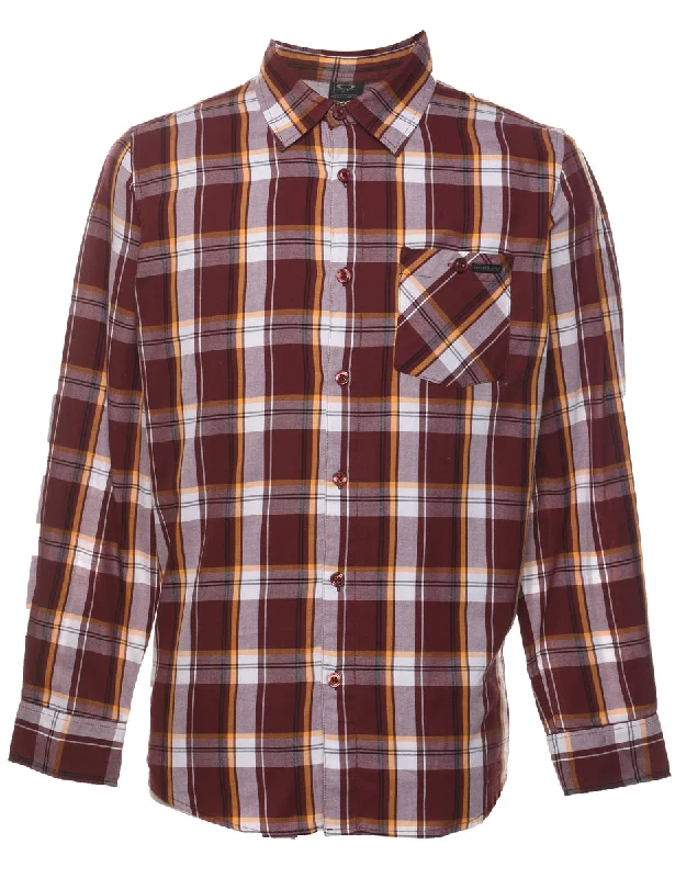 Maroon Checked Shirt - S