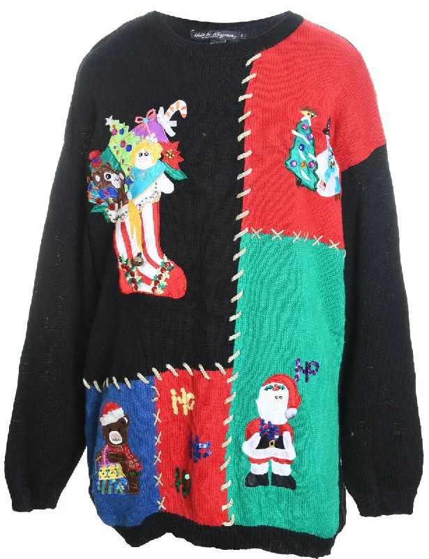 Multi-Colour Knit Christmas Jumper - L