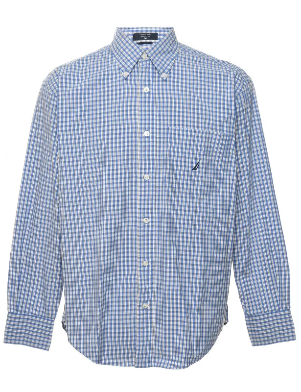 Nautica Blue Checked Shirt - M