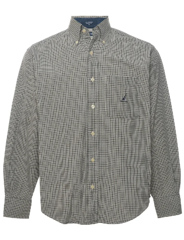 Nautica Checked Green Flannel Shirt - S