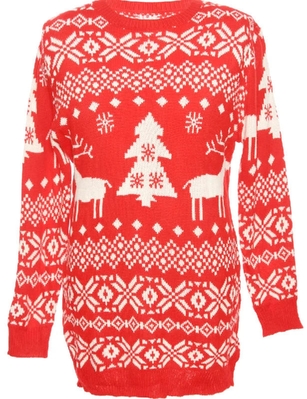 Nordic Red Christmas Jumper - M