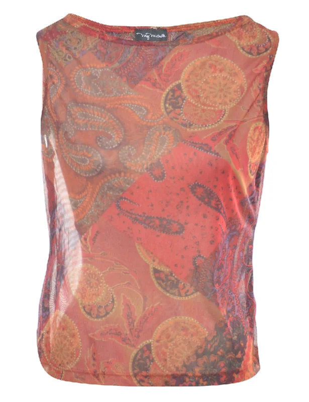 Paisley Printed Top - L