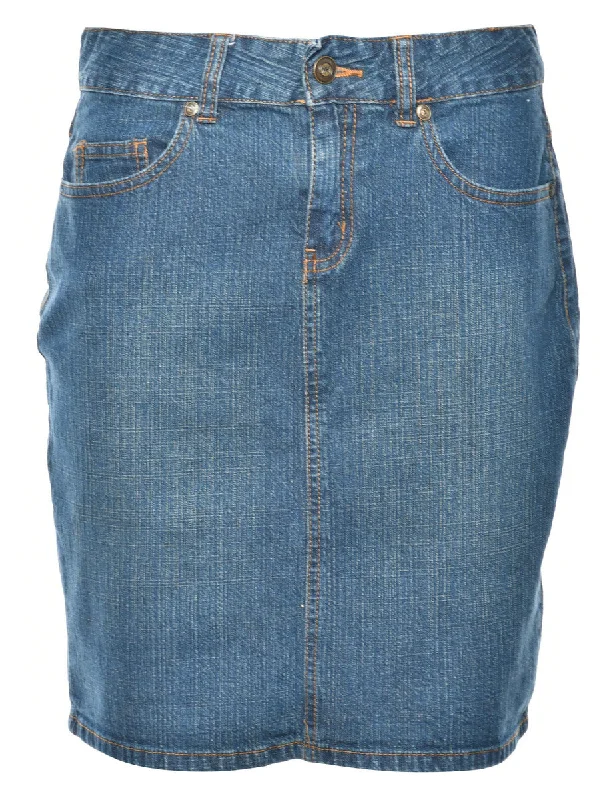 Pencil Shape Denim Skirt - M