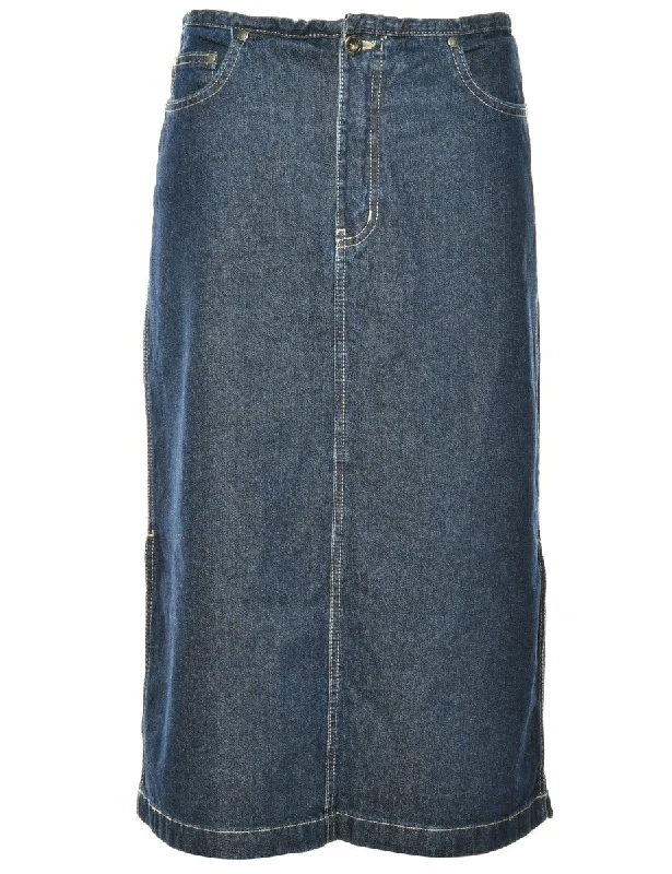 Pencil Shape Denim Skirt - M