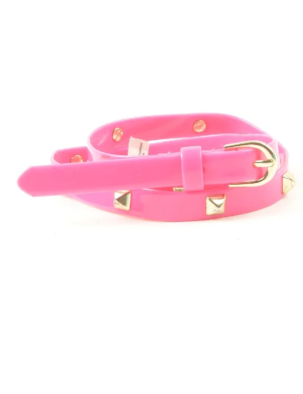 Pink Skinny Belt - L