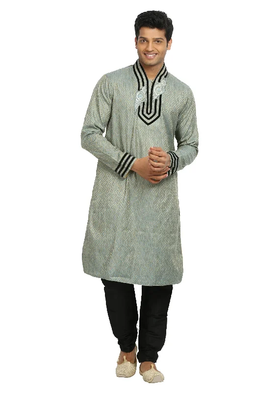 Groomsmen Silver Kurta Pajama Set