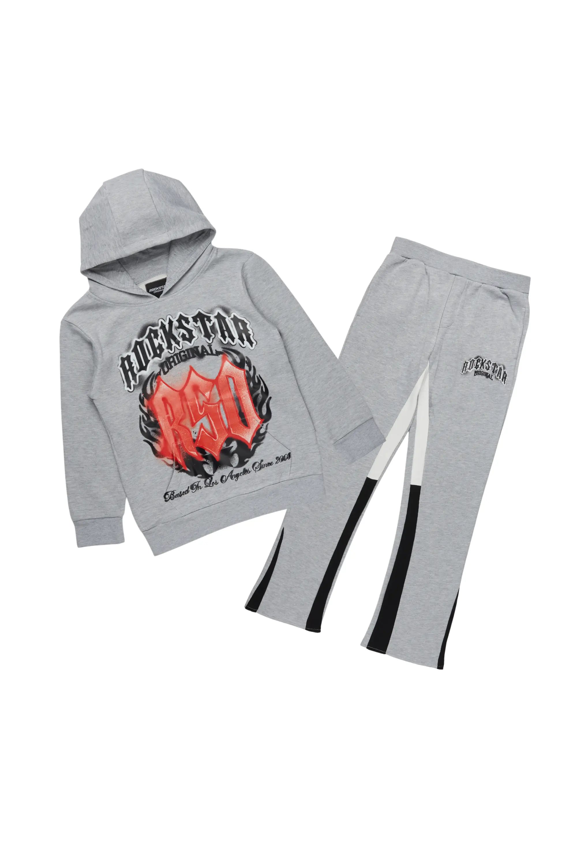 Boys Boaz Heather Grey Stacked Track Set