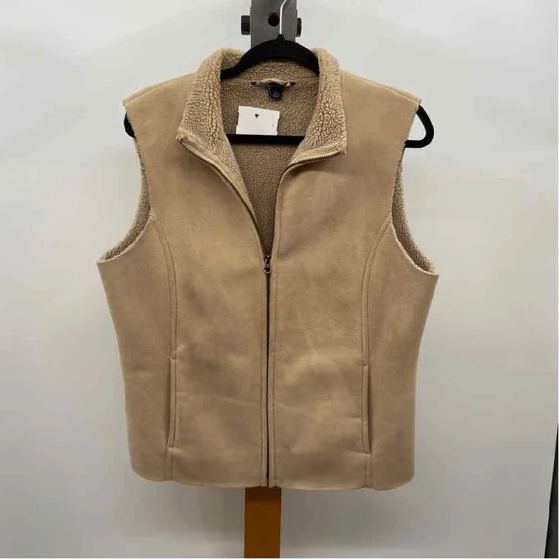 Lands End Women's Size M Tan Solid Vest