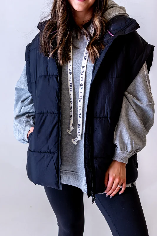 In A Bubble Puffer Vest | Black