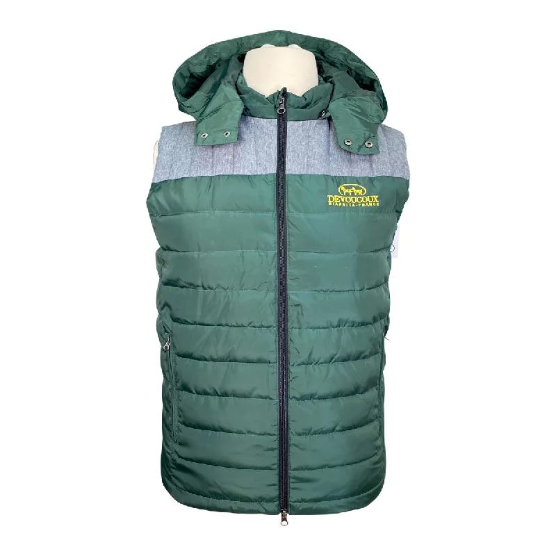 Devoucoux Padded Puffer Vest in Green/Grey - Women's XL