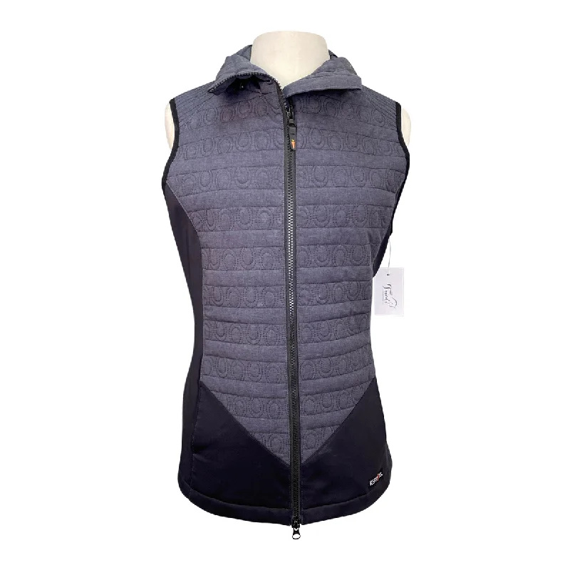 Kerrits 'Unbridled' Quilted Vest in Denim Horseshoes - Women's Medium