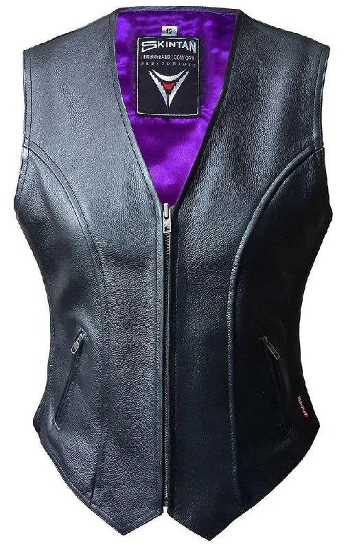 Ladies Leather Biker Vest - Eve