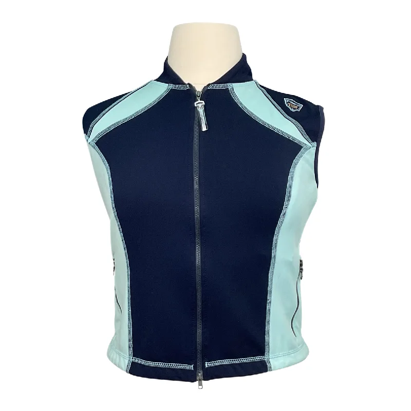 Pikeur 'Cathalina' Softshell Vest in Black/Turquoise - Women's EU 44 (US 12)