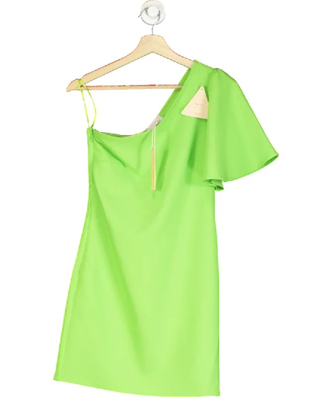 Dancing Leopard Joy One Shoulder Mini Dress In Apple Green UK 6