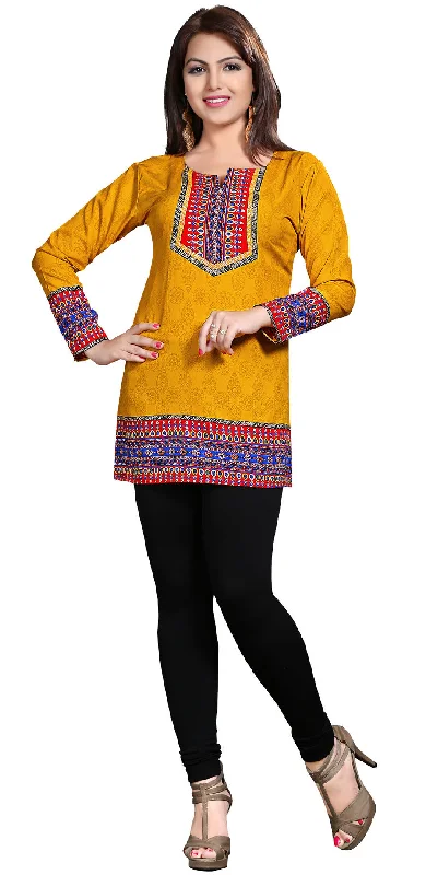 Elegant Yellow India Kurtis Online – Stylish Short Kurti for Women