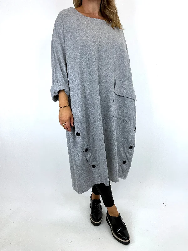 Made in Italy Lagenlook Stansbury Button Tunic in Grey Marl. 91805