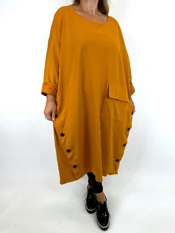 Made in Italy Lagenlook Stansbury Button Tunic in Mustard. 91805