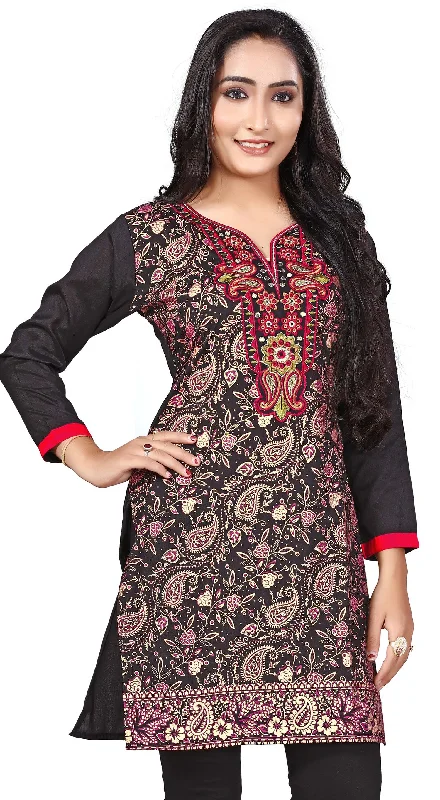 Stunning Black Short Kurti for Women – Buy Indian Kurta Online