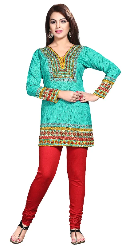 Vibrant Green Indian Kurtis – Stylish Short Kurti for Women