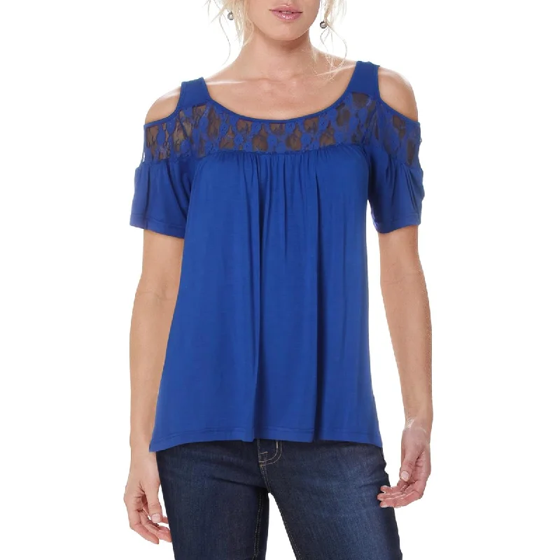 Womens Lace Split Sleeves Tunic Top