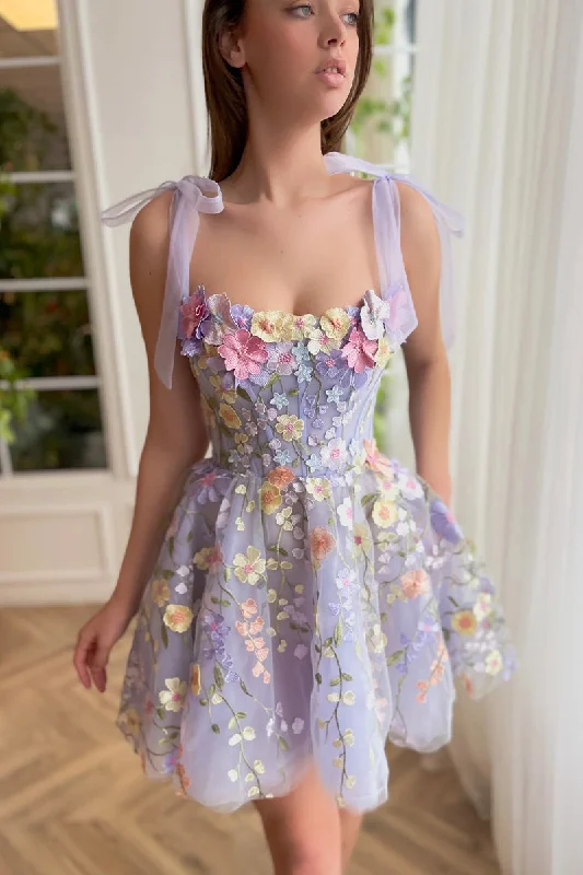 Seasons of Love 3D Floral Embroidered Mini Dress